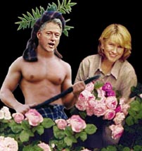 Bill & Martha in rose garden