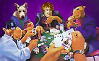 Martha plays poker with dogs+